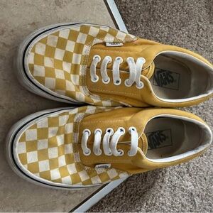 Vans Kids Sneakers in Yellow and White Checkered